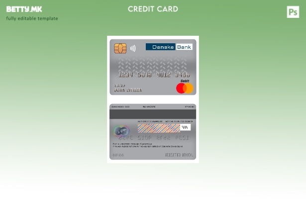 Модерен стил Данска Шаблон за мастер дебитна картичка Danskebank